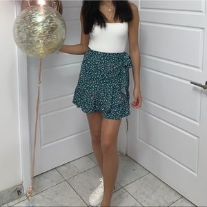 Shein floral print wrap skirt